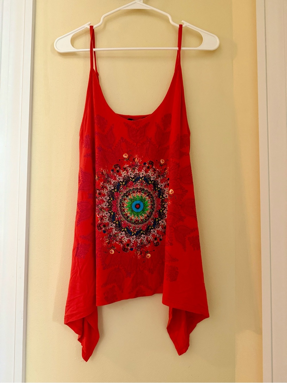 Desigual Red Printed Top - Size M